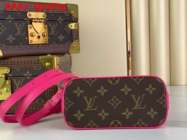 Louis Vuitton Nano Almo Bag in Monogram Canvas with Fuchsia Leather Trim Replica