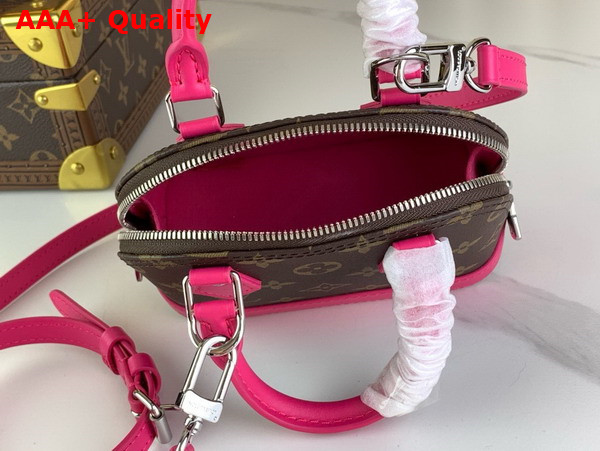 Louis Vuitton Nano Almo Bag in Monogram Canvas with Fuchsia Leather Trim Replica