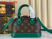 Louis Vuitton Nano Almo Bag in Monogram Canvas with Green Leather Trim Replica
