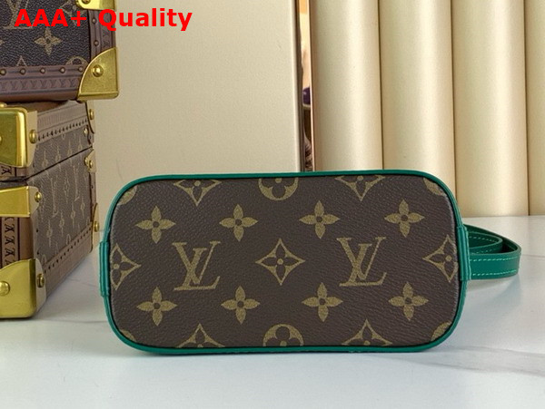 Louis Vuitton Nano Almo Bag in Monogram Canvas with Green Leather Trim Replica