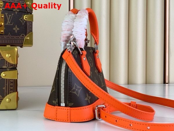 Louis Vuitton Nano Almo Bag in Monogram Canvas with Orange Leather Trim Replica