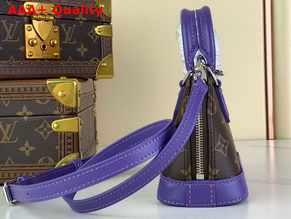 Louis Vuitton Nano Almo Bag in Monogram Canvas with Purple Leather Trim Replica