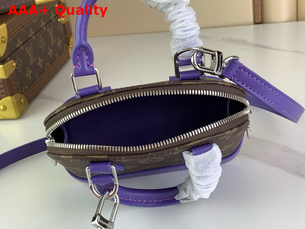 Louis Vuitton Nano Almo Bag in Monogram Canvas with Purple Leather Trim Replica