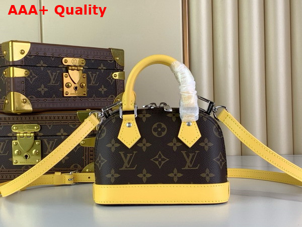 Louis Vuitton Nano Almo Bag in Monogram Canvas with Yellow Leather Trim Replica