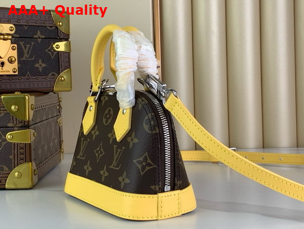 Louis Vuitton Nano Almo Bag in Monogram Canvas with Yellow Leather Trim Replica