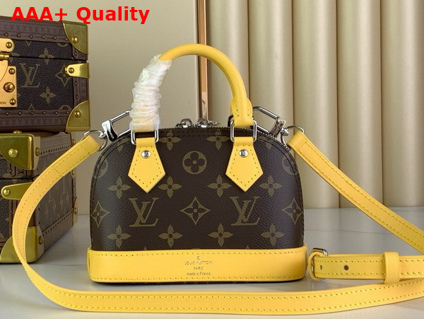 Louis Vuitton Nano Almo Bag in Monogram Canvas with Yellow Leather Trim Replica