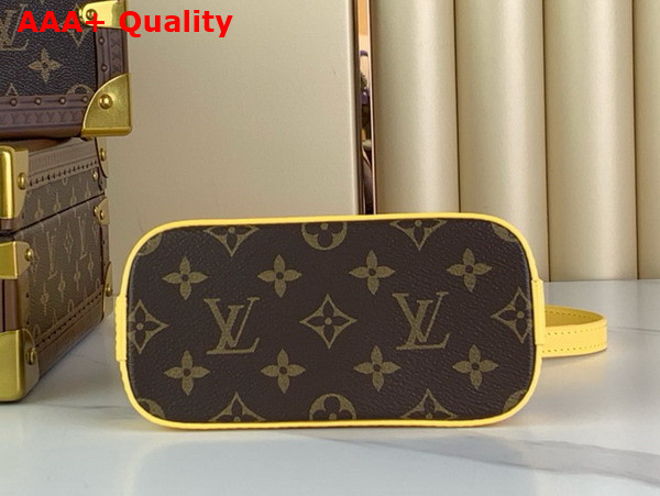 Louis Vuitton Nano Almo Bag in Monogram Canvas with Yellow Leather Trim Replica