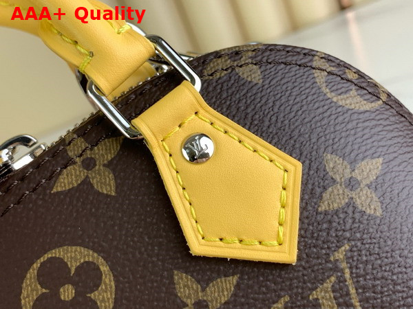 Louis Vuitton Nano Almo Bag in Monogram Canvas with Yellow Leather Trim Replica