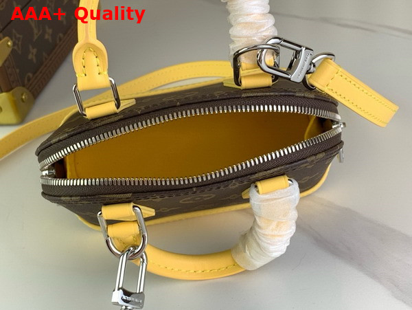 Louis Vuitton Nano Almo Bag in Monogram Canvas with Yellow Leather Trim Replica