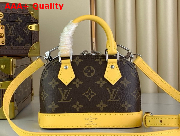 Louis Vuitton Nano Almo Bag in Monogram Canvas with Yellow Leather Trim Replica