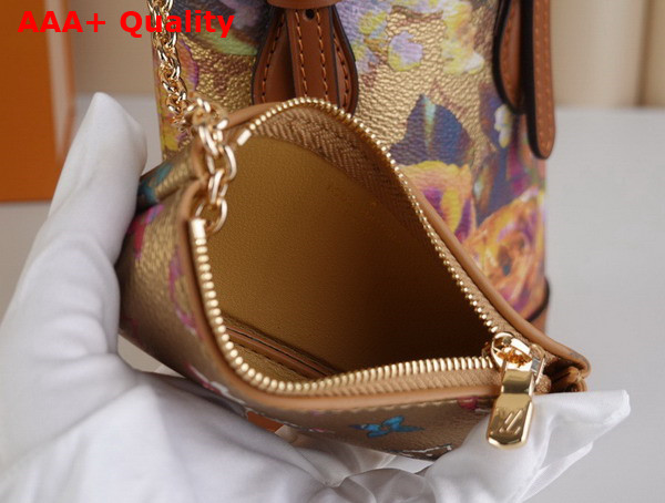 Louis Vuitton Nano Bucket in Metallic Flower Pattern Canvas is Part of the LV Garden Animation M81724 Replica