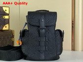Louis Vuitton Nano Christopher Black Taurillon Monogram Embossed Cowhide Leather M83164 Replica