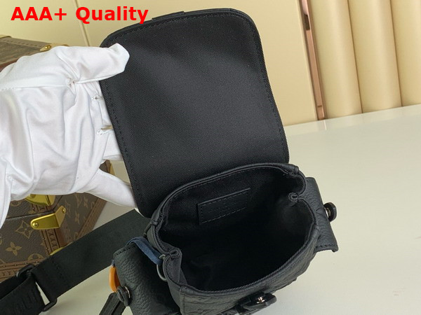 Louis Vuitton Nano Christopher Black Taurillon Monogram Embossed Cowhide Leather M83164 Replica