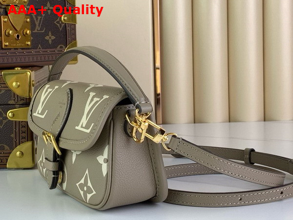 Louis Vuitton Nano Diane in Bicolor Monogram Empreinte Leather Tourterelle Beige Cream M83300 Replica
