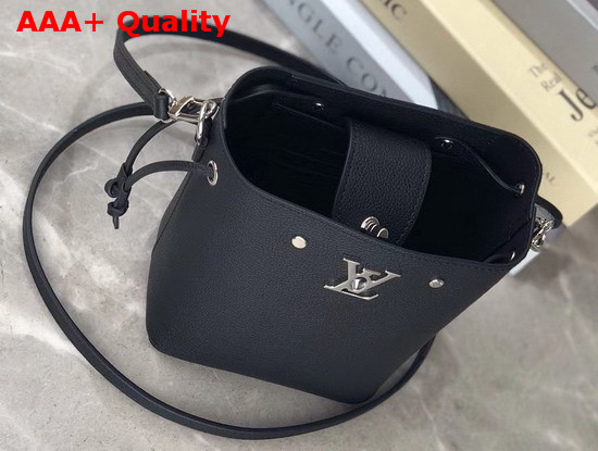 Louis Vuitton Nano Lockme Bucket Black Grained Calf Leather M68709 Replica