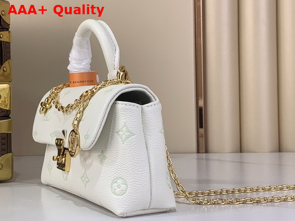 Louis Vuitton Nano Madeleine Milky White and Green Monogram Empreinte Leather M27698 Replica