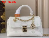 Louis Vuitton Nano Madeleine Milky White and Green Monogram Empreinte Leather M27698 Replica