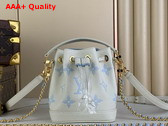 Louis Vuitton Nano Noe Bag Latte Candy Blue Bicolor Monogram Empreinte Leather Replica
