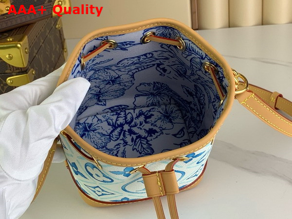 Louis Vuitton Nano Noe Bag in Lagoon Blue Monogram Tiles Canvas M83620 Replica