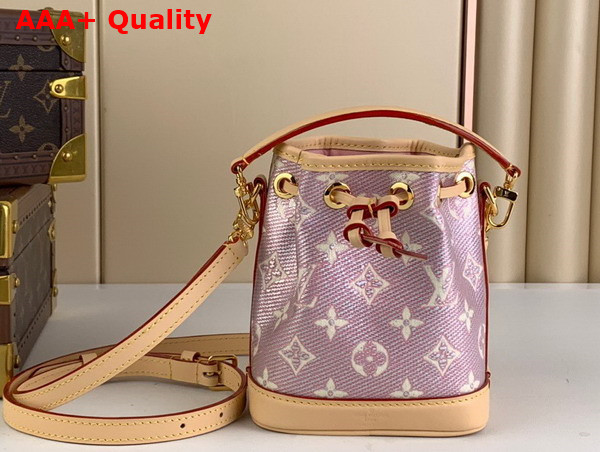 Louis Vuitton Nano Noe Bag in Pink Monoglam Coated Canvas Replica