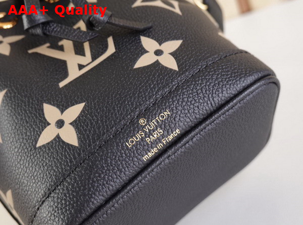 Louis Vuitton Nano Noe Black Beige Monogram Empreinte Leather Replica