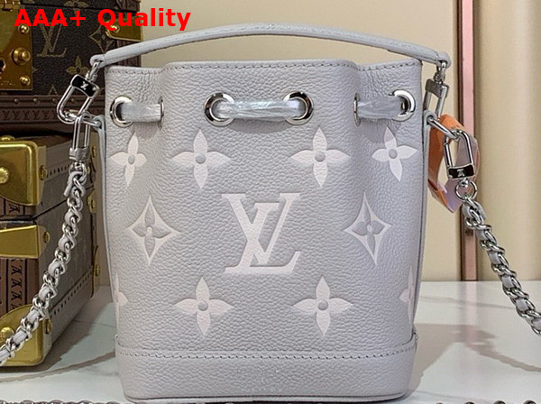 Louis Vuitton Nano Noe Brume Quartz Bicolor Monogram Empreinte Leather M14224 Replica