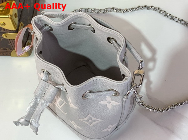 Louis Vuitton Nano Noe Brume Quartz Bicolor Monogram Empreinte Leather M14224 Replica