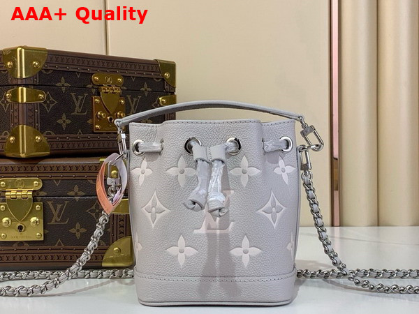 Louis Vuitton Nano Noe Brume Quartz Bicolor Monogram Empreinte Leather M14224 Replica