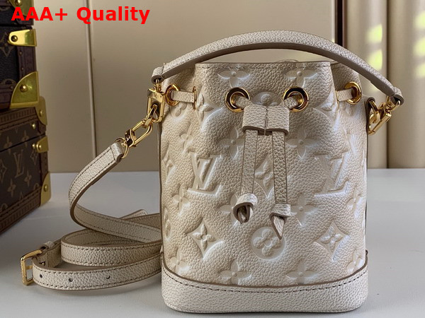 Louis Vuitton Nano Noe Light Beige Monogram Empreinte Embossed Supple Grained Cowhide Leather M81463 Replica