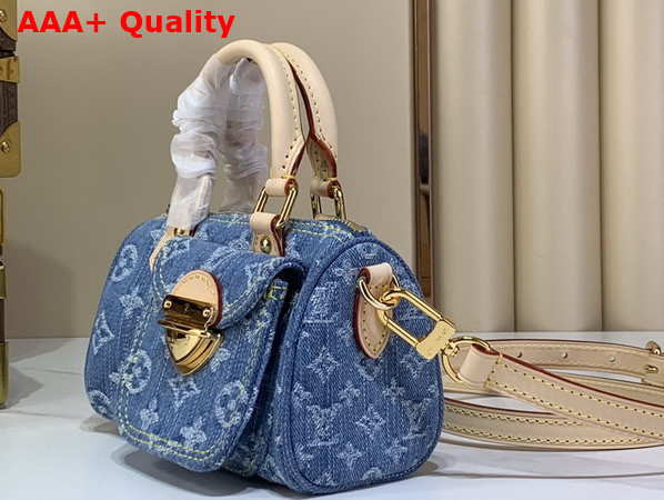 Louis Vuitton Nano Speedy Bag in Blue Monogram Denim Replica