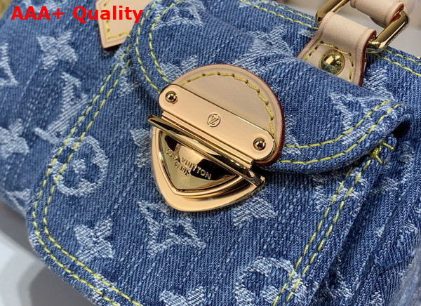 Louis Vuitton Nano Speedy Bag in Blue Monogram Denim Replica