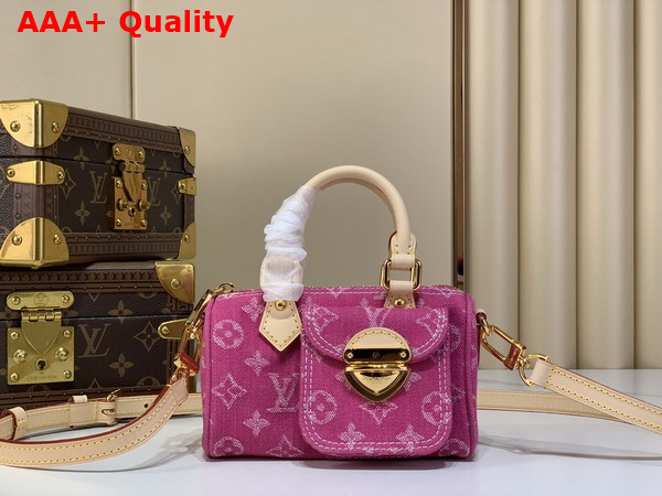 Louis Vuitton Nano Speedy Bag in Fuchsia Monogram Denim M27603 Replica
