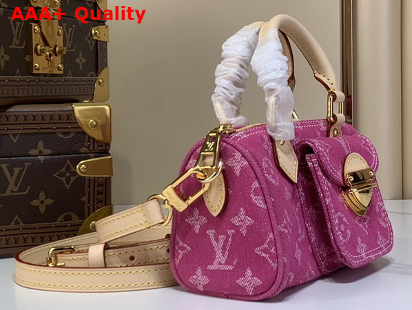 Louis Vuitton Nano Speedy Bag in Fuchsia Monogram Denim M27603 Replica