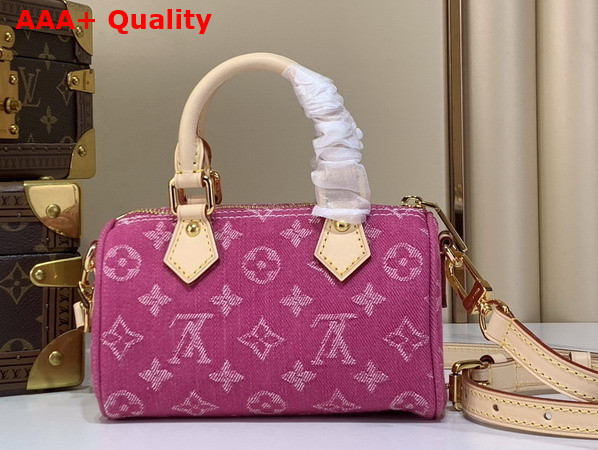 Louis Vuitton Nano Speedy Bag in Fuchsia Monogram Denim M27603 Replica
