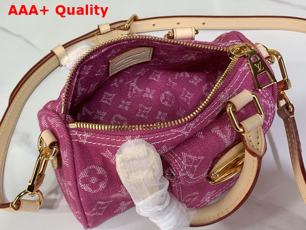Louis Vuitton Nano Speedy Bag in Fuchsia Monogram Denim M27603 Replica