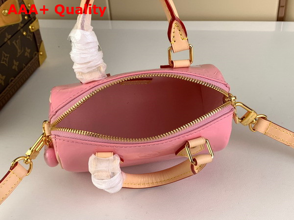 Louis Vuitton Nano Speedy Bag in Mochi Pink Monogram Vernis Embosse Patent Calf Leather M81879 Replica