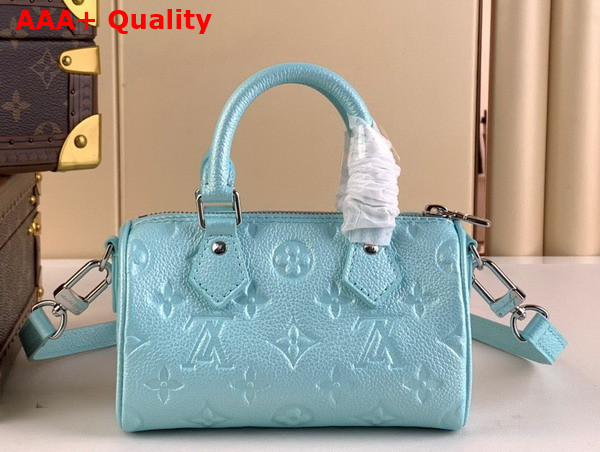 Louis Vuitton Nano Speedy Bag in Pearly Lagoon Turquoise Monogram Empreinte Embossed Supple Grained Cowhide Leather M82342 Replica