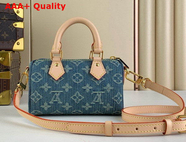 Louis Vuitton Nano Speedy in Denim Blue Monogram Denim M82950 Replica