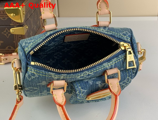 Louis Vuitton Nano Speedy in Denim Blue Monogram Denim M82950 Replica