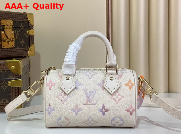 Louis Vuitton Nano Speedy in Dream Beige Monogram Empreinte Leather M25591 Replica