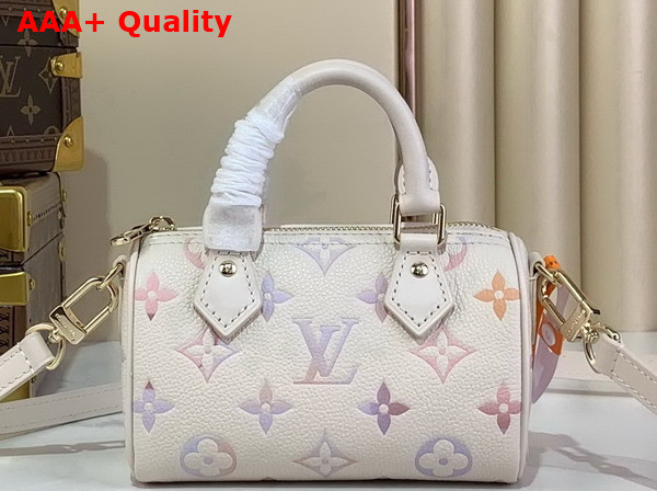 Louis Vuitton Nano Speedy in Dream Beige Monogram Empreinte Leather M25591 Replica