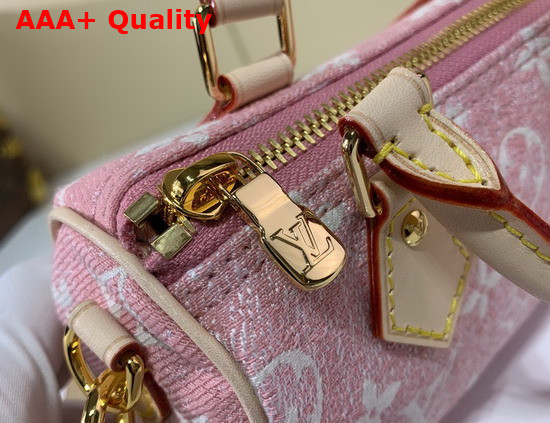 Louis Vuitton Nano Speedy in Pink Monogram Jacquard Denim M81213 Replica