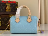 Louis Vuitton Nano Speedy in Sky Blue Monogram Vernis Leather M83000 Replica