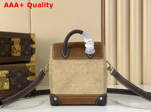 Louis Vuitton Nano Steamer 15 Bag in Tan Monogram Suede Leather Replica