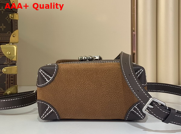 Louis Vuitton Nano Steamer 15 Bag in Tan Monogram Suede Leather Replica