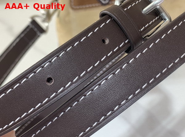 Louis Vuitton Nano Steamer 15 Bag in Tan Monogram Suede Leather Replica