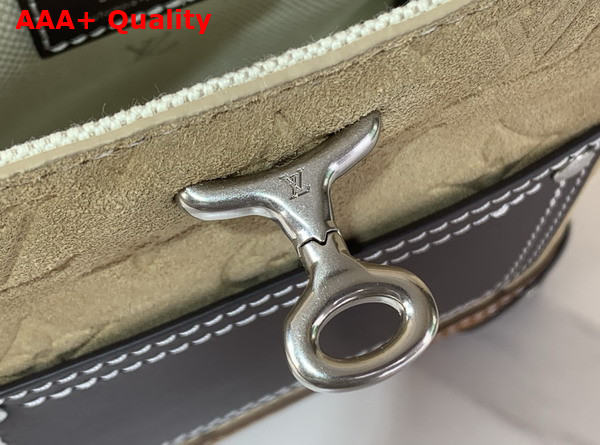 Louis Vuitton Nano Steamer 15 Bag in Tan Monogram Suede Leather Replica