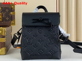Louis Vuitton Nano Steamer Bag in Black Taurillon Monogram Embossed Cowhide Leather M82772 Replica