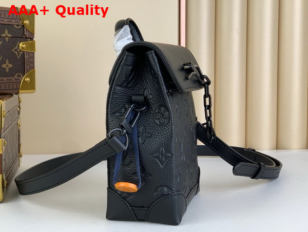 Louis Vuitton Nano Steamer Bag in Black Taurillon Monogram Embossed Cowhide Leather M82772 Replica