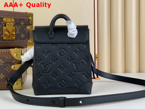 Louis Vuitton Nano Steamer Bag in Black Taurillon Monogram Embossed Cowhide Leather M82772 Replica